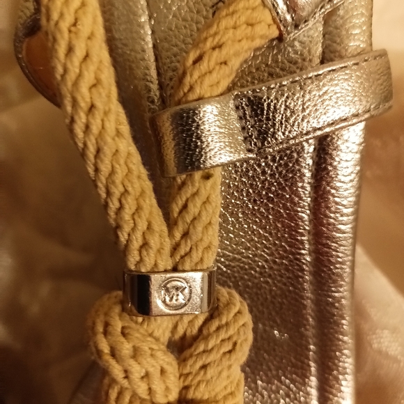 Michael Kors silver Holly rope wedge size 7 - Picture 7 of 7